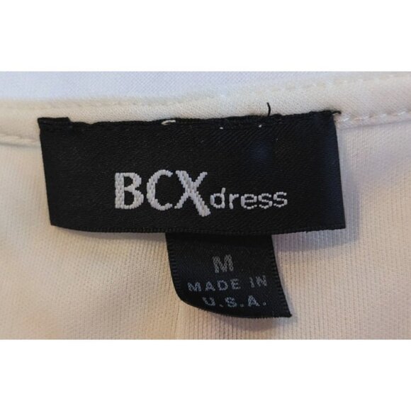 BCX DRESS Ivory Lace Sheath Bodycon Mini Dress w/ Short Puff Sleeves Size M - Picture 3 of 7